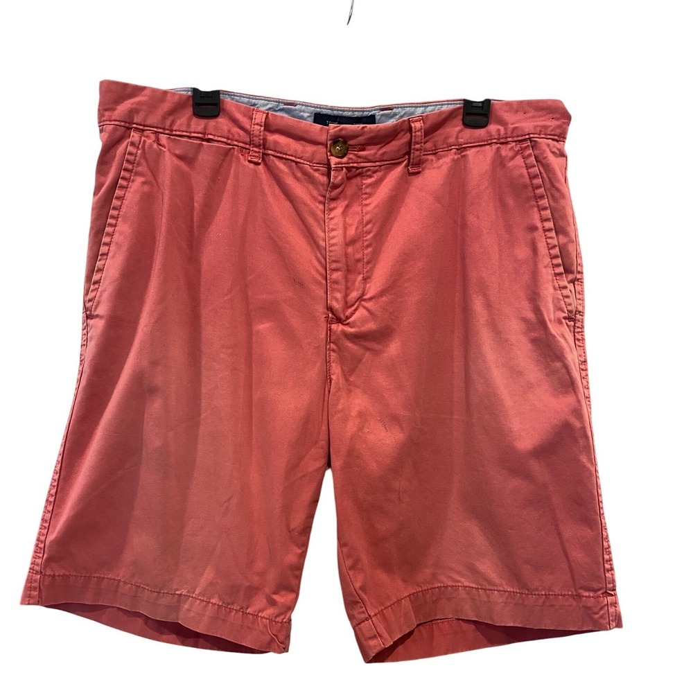 Tommy Hilfiger Chino Shorts Mens 36 Flat Front Casual Coral‎ Pink Preppy